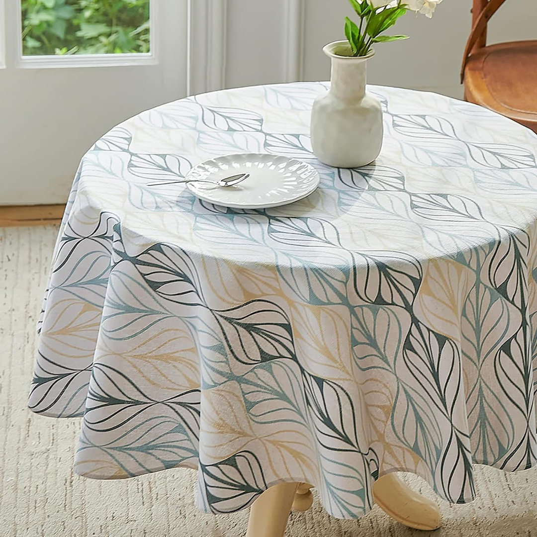 140cm Floral Pastoral Cotton Linen Vintage Round Tablecloth