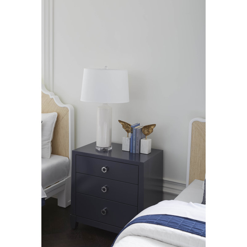 Madison 3 - Drawer Nightstand, Navy Blue Lacquer