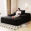 Chaise longue en velours côtelé noir pour le confort d'un cinéma maison, sans assemblage, siège profond surdimensionné avec un sommeil spacieux, matériau doux pour la peau, éponge haute densité, conception lombaire ergonomique et-964660601