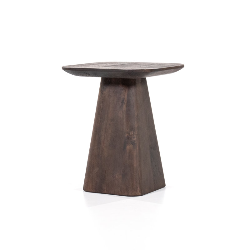 Aron Solid Wood End Table, 19" H x 16" W x 16" D, Brown