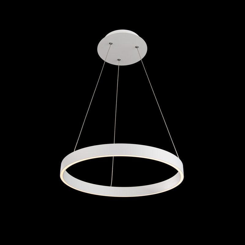 Sirius Unique Drum Dimmable LED Pendant, 1.625" H x 18.125" W x 18.125" D, White