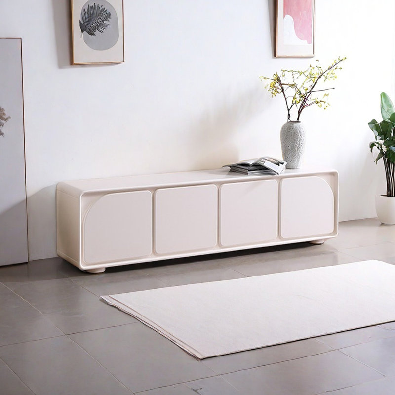 Meuble télé Modern Minimalist, 70.86", Crème, crème