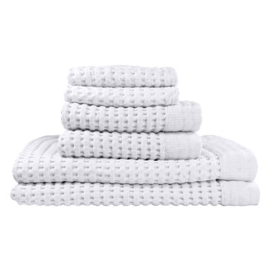 Waffle Bath Towel Set – 6-Piece 100% Natural Cotton Quick-Drying, Absorbent, Modern Style
