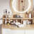 Fashionable Vanity With 4 Drawers And 3 Color Modes For Bedroom Dressing Table Solid Wooden Frame Lighting