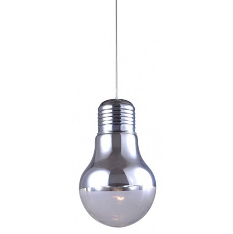 Grand luminaire suspendu moderne 1 lumière argent