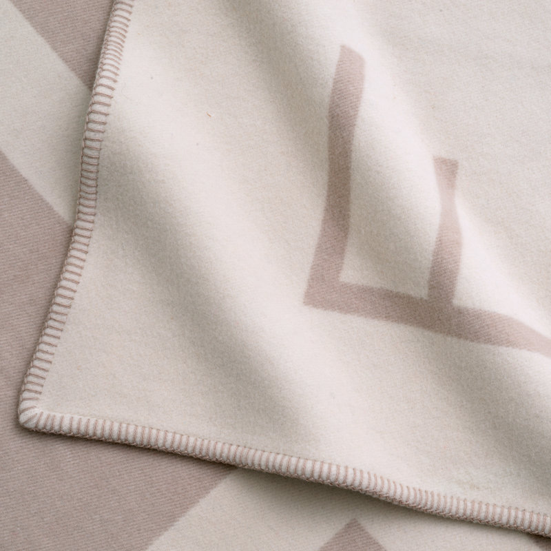 Zera Throw Blanket, Off White/Greige