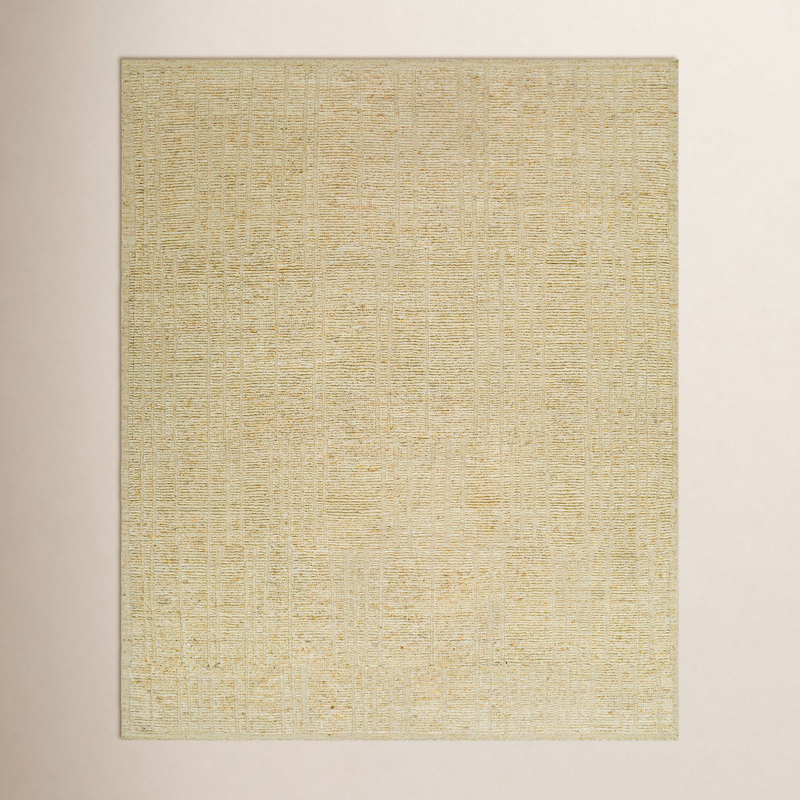 Gitte Hand-Knotted Beige Wool Rug, Rectangle 2' x 3'