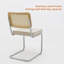 Chaises de salle à manger en velours et rotin avec pieds chromés-2131584026-2131584023