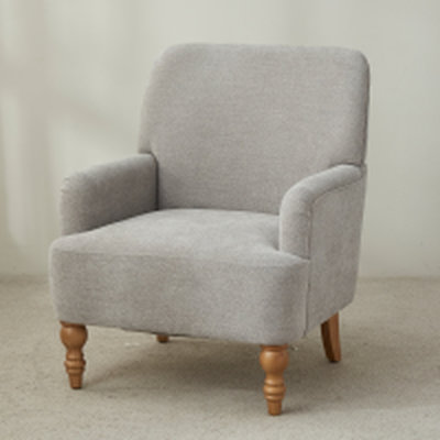 Fauteuil rembourré de 73 cm (28,7 po) avec dossier fixe et pieds en bois massif (ensemble de 2)