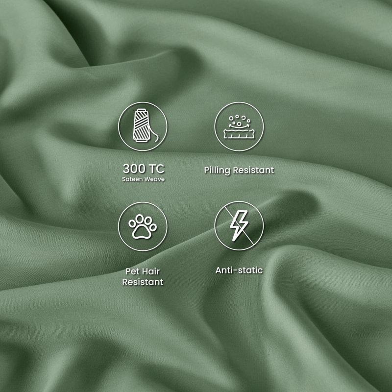 Fitted Sheet Only - 16 Inch Pocket Rayon From Bamboo Fitted Sheet, Super Soft And Cooling Bottom Sheet With 4 Elastic Corner Straps(Green)