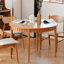 Burlywood Round Solid Dining Table For Dining Room/Kitchen-1563897347