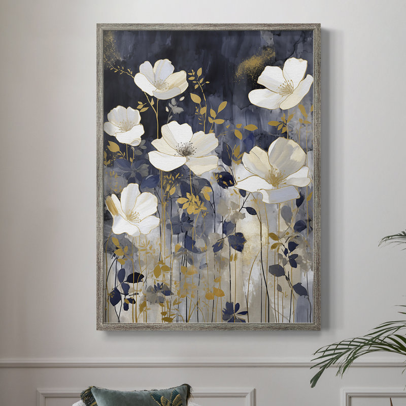 Reproduction encadrée FLORAL Series CCDCLXXVII - bois massif, H 30 po x l 24 po