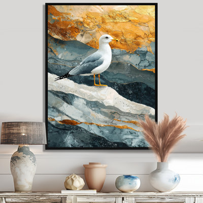 Myianna Marble Seagull Bird Flight Of The Coast I - Mouette, art mural