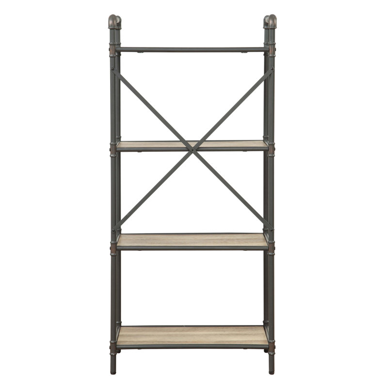 Bibliothèque avec motif chêne antique et gris sable