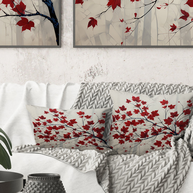 Coussin Red Leaves Scarlet Simplicity