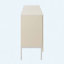 Élégant buffet à quatre portes avec portes inférieures incurvées et rainures arquées - Console moderne en bois avec pieds en métal-493133222