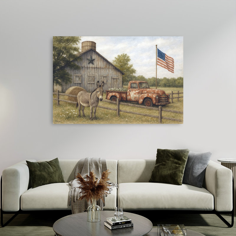 «Dilbert The Donkey», art mural rétro abstrait, 40" H x 60" W