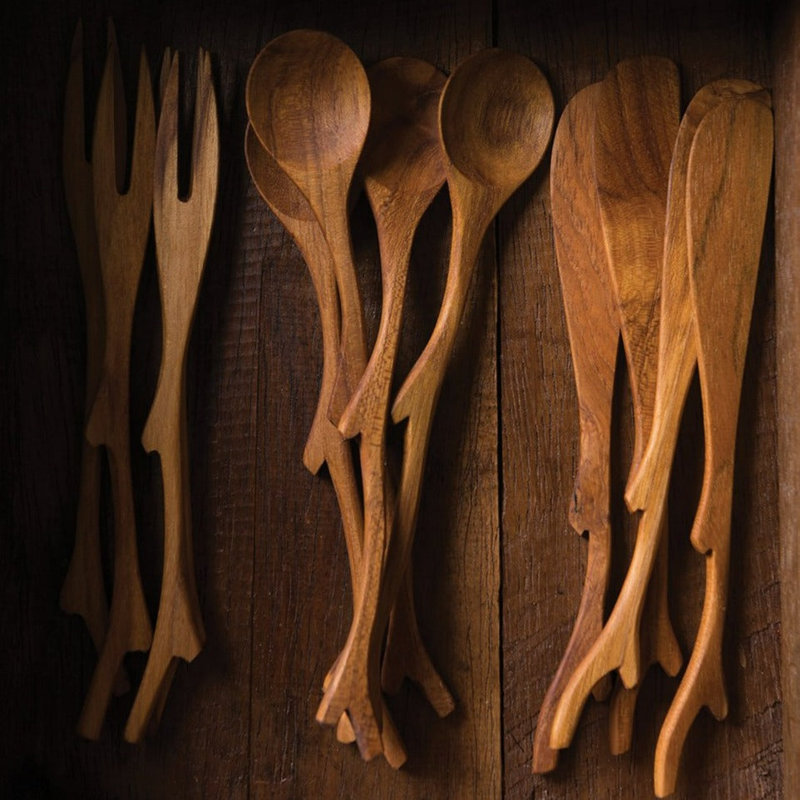 Ensemble de 4 cuillères en teck