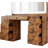 43" W 7-Drawer Makeup Vanity Set with LED Lighted Mirror and Power Outlet-1671923502