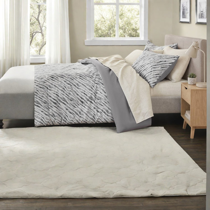 -Piece Bedding Sets, Full Size Polyester, Modern Grey Comforter Set