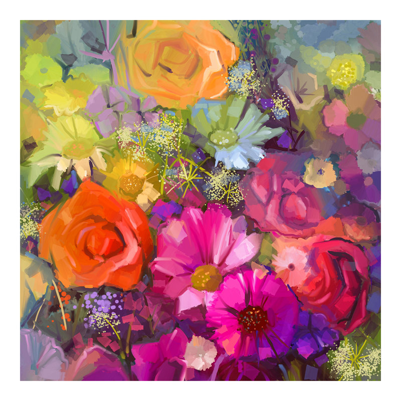 Art mural en toile Electric Garden Symphony - 32 po x 32 po