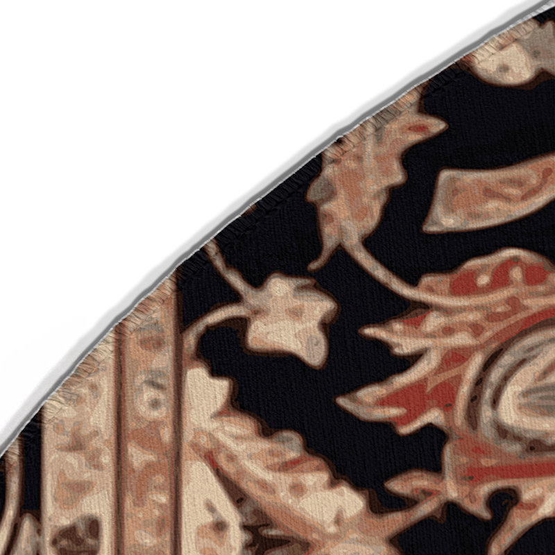 Tapis d'intérieur et d'extérieur brun Persian, Rond 5 pi