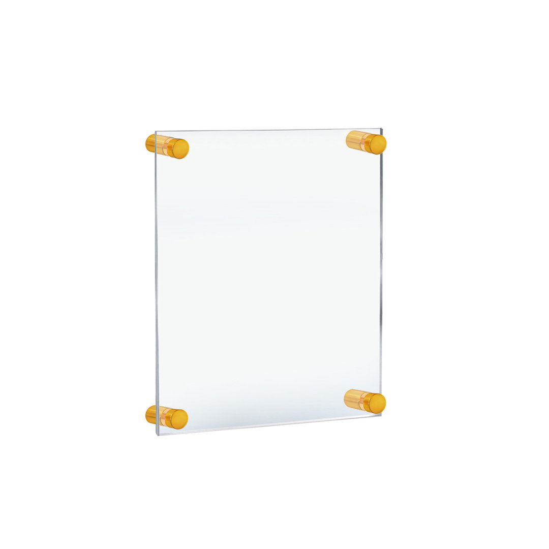 Floating Acrylic Wall Frame with Gold Stand Off 