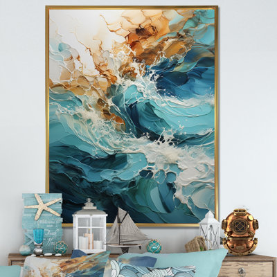 Océan blanc et courants bleus II sur toile
