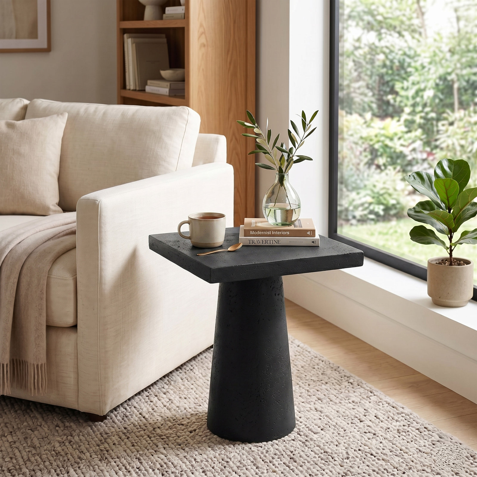 Zya 20" End Table, Black