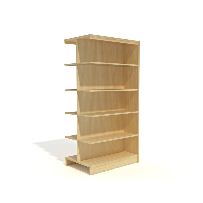Bibliothèque standard Zaeya, Chêne Naturel, (Quatre tablettes) H 60 po x l 36 po x P 24 po