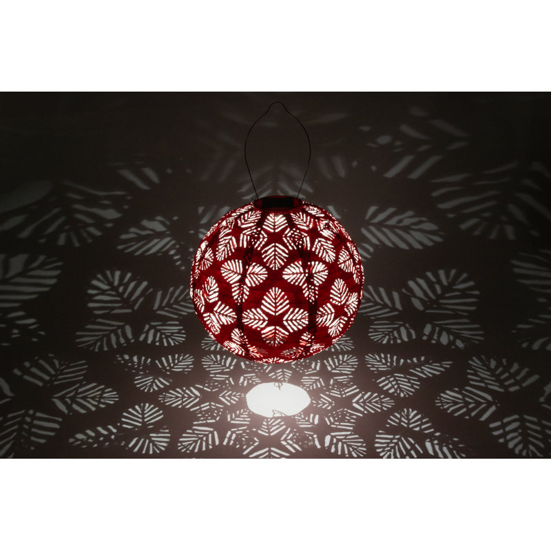 Chili Red 12'' Solar Powered LED Outdoor Lantern