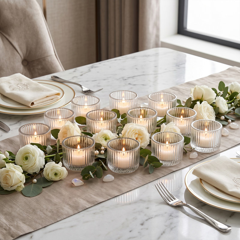 12 Pack Clear Candle Holders