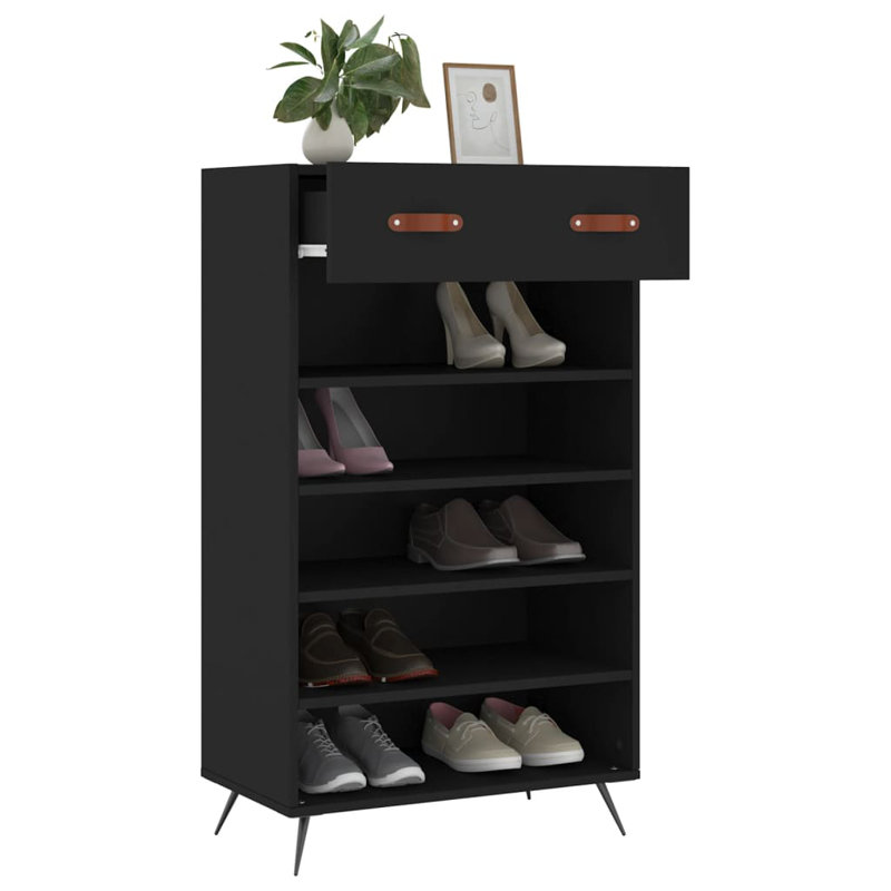 10 Pair Shoe Storage Cabinet, Black