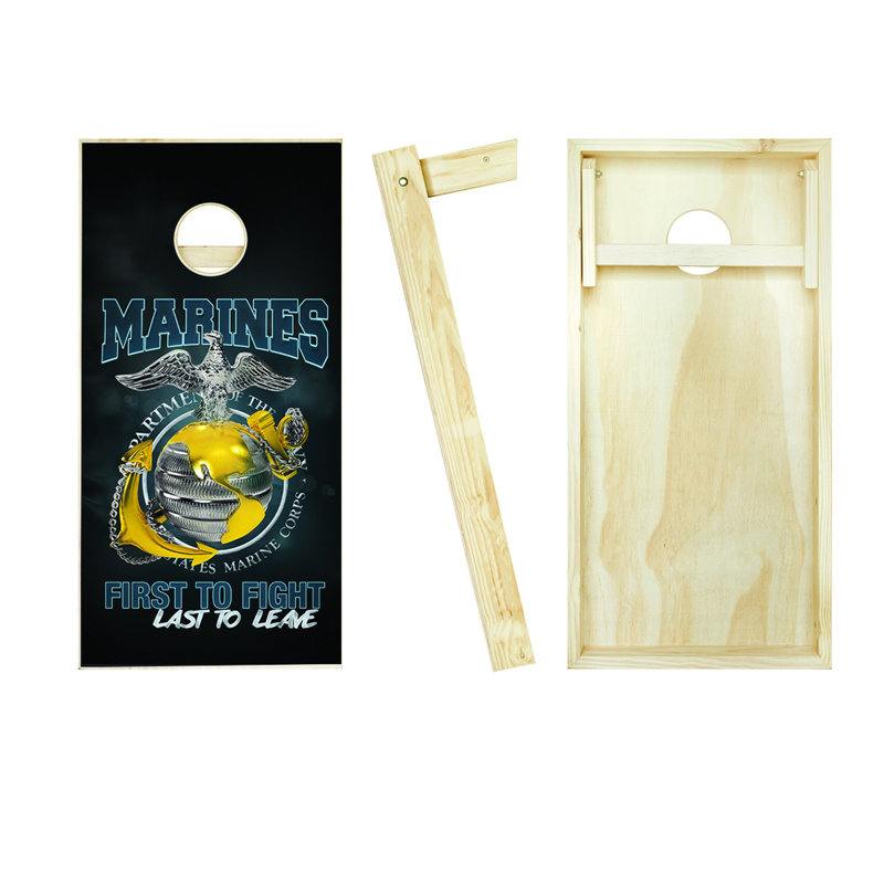 2' X 4' USMC First To Fight Cornhole Set With Carry Case