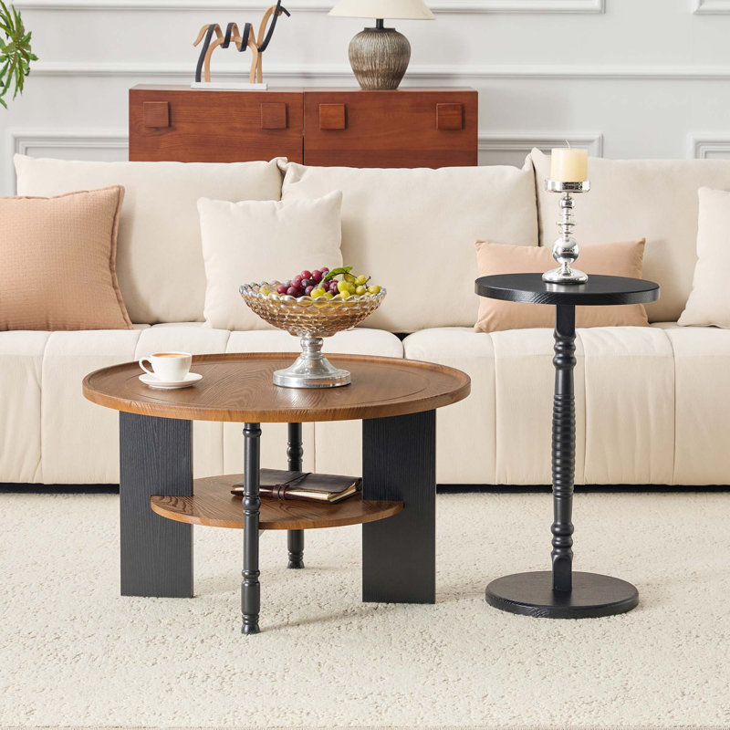 Stylish 2-Piece Coffee Table Set with Storage and Single Package Delivery