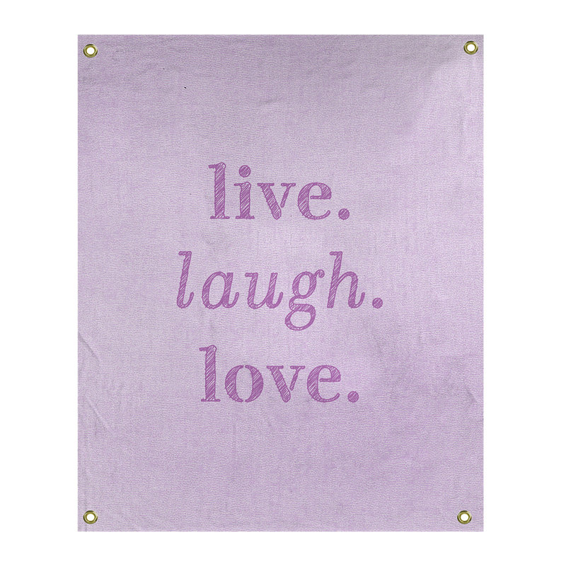 Tapisserie en polyester de rires d’amour en temps réel en polyester, H 36 po x l 26 po, Violet