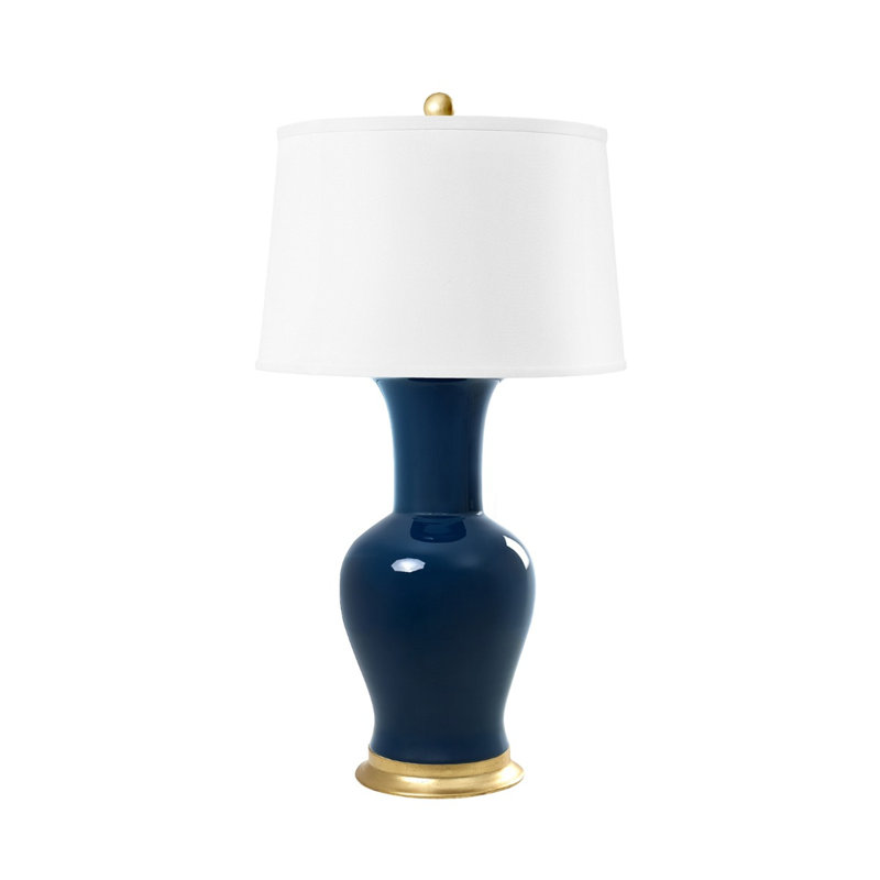 Acacia Table Lamp, Navy Blue/Gold