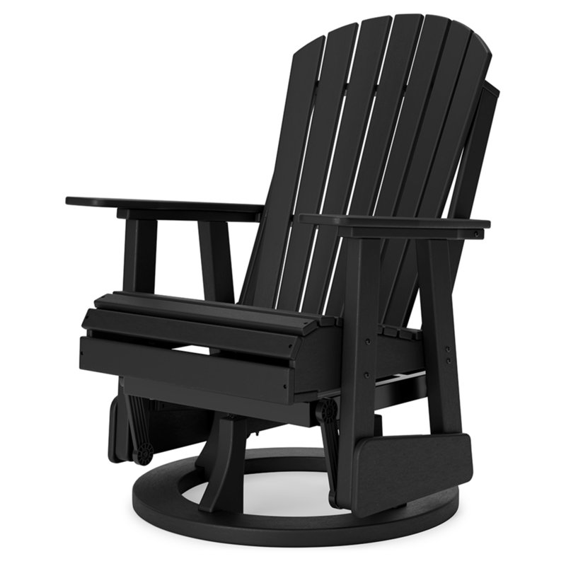 Lynbrook High - Density Polyethylene (HDPE) Gliding Adirondack Chair, Black