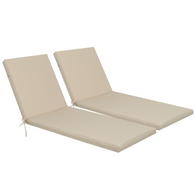 Outdoor Lounge Chair Cushion 2PCS Set Replacement Patio Funiture Seat Cushion Chaise Lounge Cushion-Lakeblue by Latitude Run