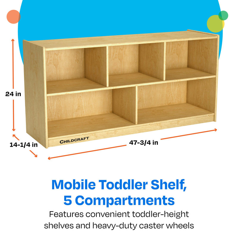 5 Compartment Manufactured Wood Shelving Unit