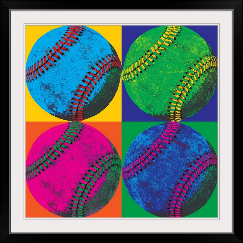 «Ball Four-Baseball», impression sur toile, H 30 po x l 30 po x P 1,5 po, Toile tendue