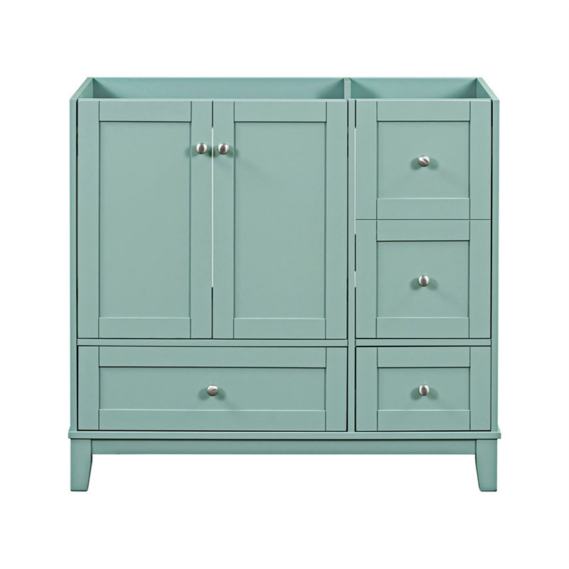Base de meuble-lavabo avec deux tiroirs, Vert
