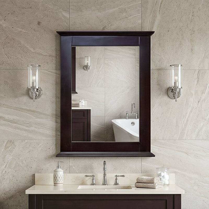 Miroir avec cadre chocolat 24 po x l 32 po Dreamwerks Cambridge
