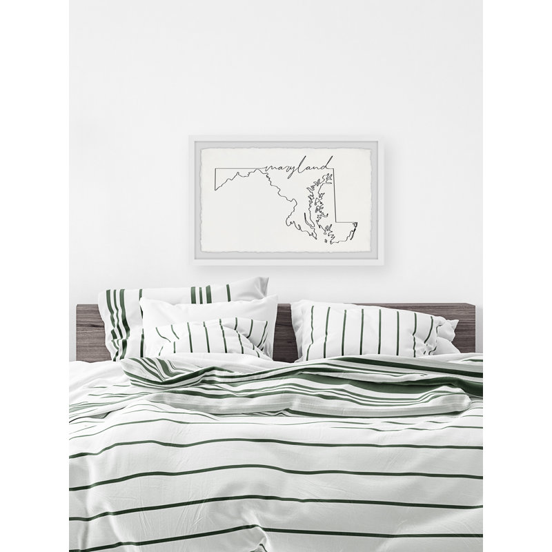 Maryland Outline par - cadre photo, impression, H 16 po x l 24 po x P 1,5 po
