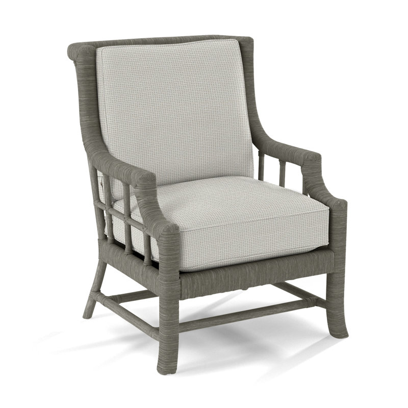 Lafayette Upholstered Armchair, Greystone, Cobalt Blue Stripe; 0204-64