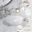 ARIEL 66 POUCES CARRIÈRE BLANC QUARTZ DE LA SALLE DE BAIN COMPTOIR DE 1,5 POUCES AVEC BORDE OVALE SIMPLE ET INCLUS