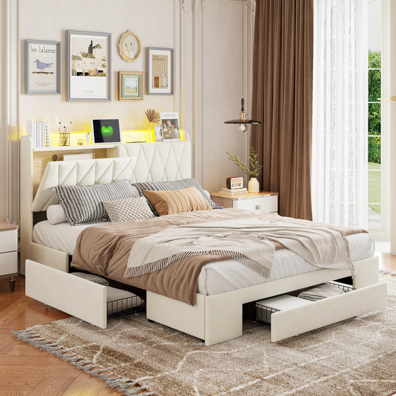 Upholstered Storage Bed, European Kingsize (160 x 200 cm)