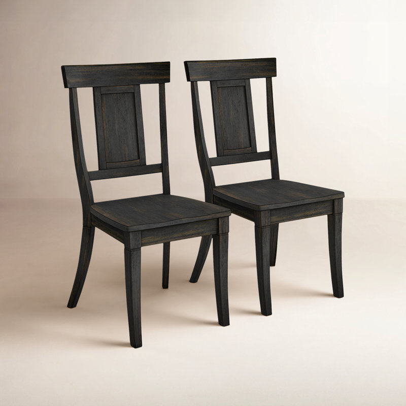 Sloan 17.13'' H Solid Wood Side Chair, Antique Black