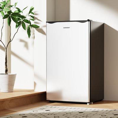 BANGSON 3.2 Cu.Ft Mini Fridge with Freezer, Small Refrigerator, Energy Efficient Quiet Compact Fridge for Dorm Room, Apartment, Office,Silver