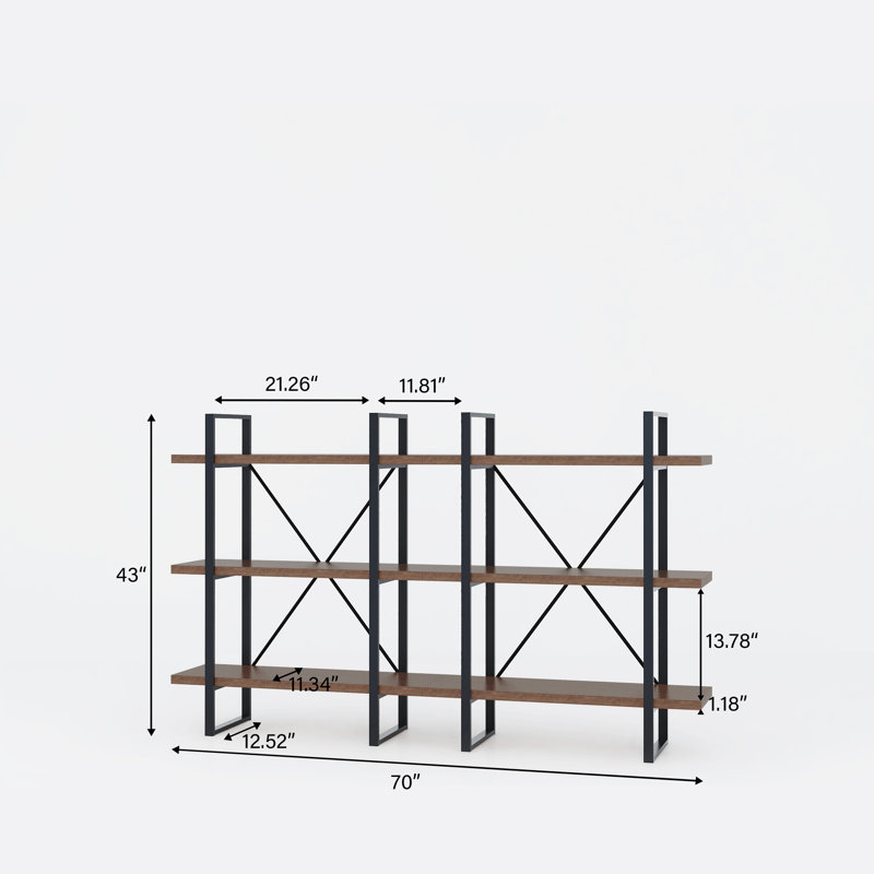 Raiyna Etagere Bookcase, Dark Brown/Black